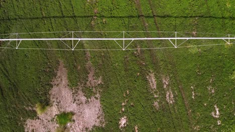 View-Of-Crop-Irrigation-Machine-Using-Center-Pivot-Sprinkler-System---aerial-top-down