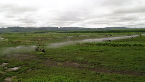 Crop-Irrigation-Using-The-Center-Pivot-Sprinkler-System---aerial-shot