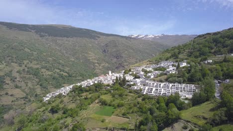 Aerial-view-of-the-white-village-of-Capileira-y-Las-Alpujarras,-Granada,-Spain