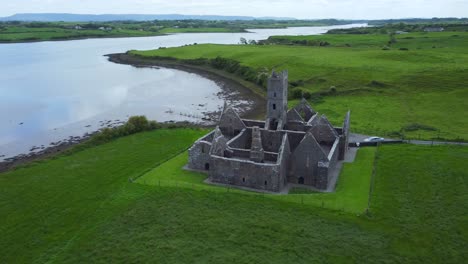 Aerial-view-of-Rosserk-Friary-from-high-angle-view