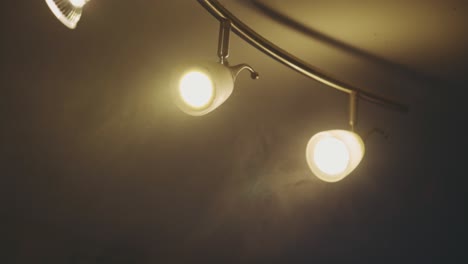Modern-LED-Spotlights-On-Ceiling-With-Dim-lit-Bulbs