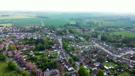 Aerial-footage-of-a-the-village-of-Wingham-in-Kent