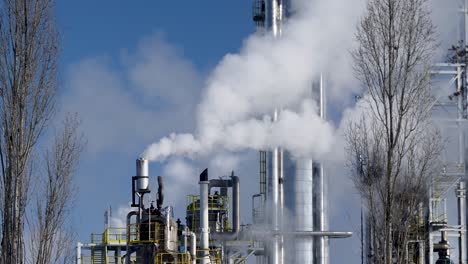 Smoking-chimneys-of-the-big-chemical-facility-in-a-petroleum-refinery