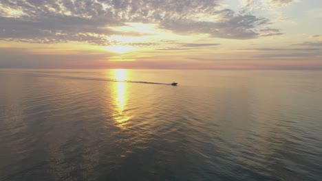 Presque-Isle-4K-drone-video-Boat-Sunset