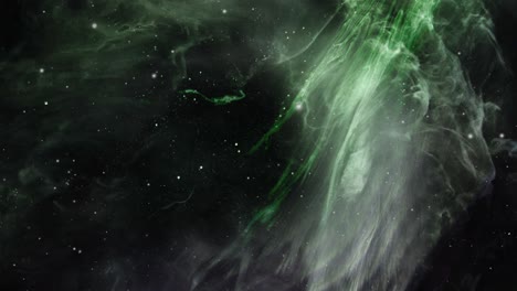 Grüne-Nebelwolken-Im-Universum