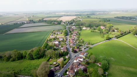 High-altitude-aerial-video-of-a-country-road-in-Kent