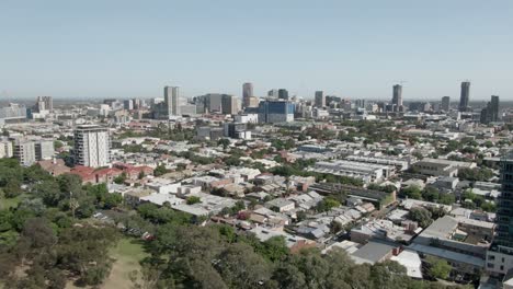 Panoramic-View-Of-The-City-Of-Adelaide-In-South-Australia---aerial-shot