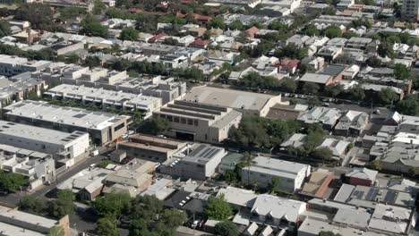 Bird's-Eye-View-Of-Modern-Structures-In-Adelaide-City-In-South-Australia---aerial-shot