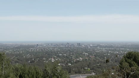 Panoramic-View-Of-Adelaide-City-From-A-Forest-Hill-In-Australia