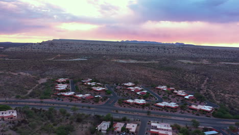 Neighborhood-In-Green-Valley,-Arizona---drone-sideways