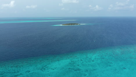 Aerial-of-Private-Island-Horubadhoo,-Maldives-Island