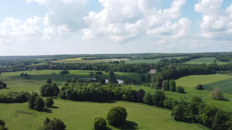 4K-drone-video-of-the-village-of-Bridge-near-Canterbury-with-countryside-scenery