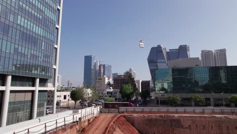Drone-delivery-near-business-buildings-in-israel-tel-aviv-stock-market