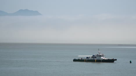 Patrol-Boat-Moored-On-Calm-Waters-Of-Ganghwado-Island-In-South-Korea