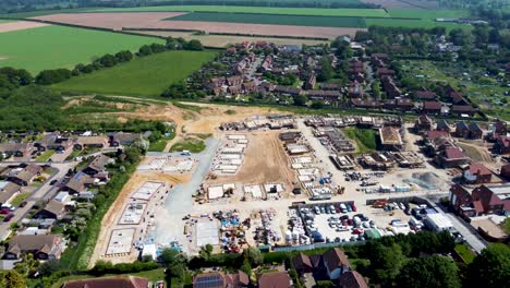 Drove-footage-of-new-houses-being-built-in-Littlebourne,-Kent,-England