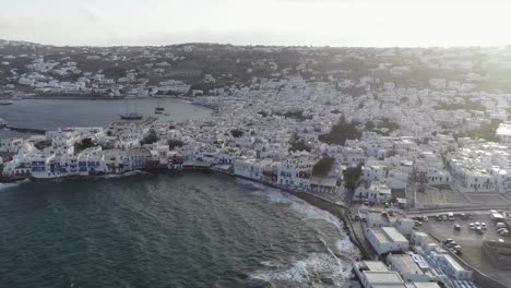 Mykonos,-Griechenland-Drohne-Flug-über-Mykonos-An-Einem-Sonnigen-Tag