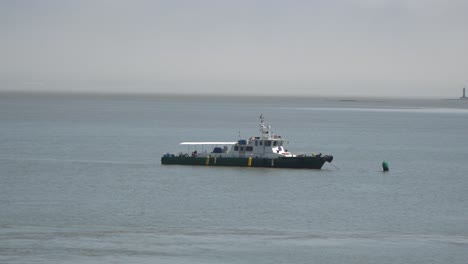 Patrol-Boat-Moored-in-a-Sea-Calm-Waters-Near-Ganghwado-Island-In-South-Korea