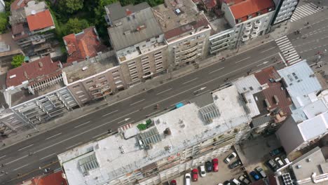 Aerial-View-Of-Competitors-Running-During-Belgrade-Marathon-In-Belgrade,-Serbia