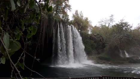 Duden-waterfalls,-Antalya,-Turkey.-Cinematic-pullback-shot