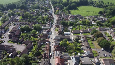 4K-drone-video-the-high-street-road-in-village-of-Bridge-near-Canterbury
