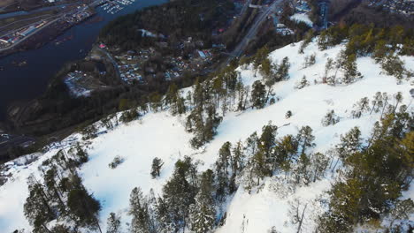 Aerial-View-Of-Squamish-Town-And-River-From-Stawamus-Chief-Mountain-In-Winter