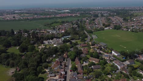4K-drone-video-of-the-village-of-Herne-near-Herne-Bay-from-high-altitude
