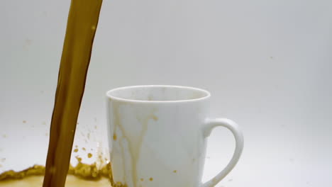 Messy-Coffee-Pour-Missing-Cup-Close-Up-Slow-Motion
