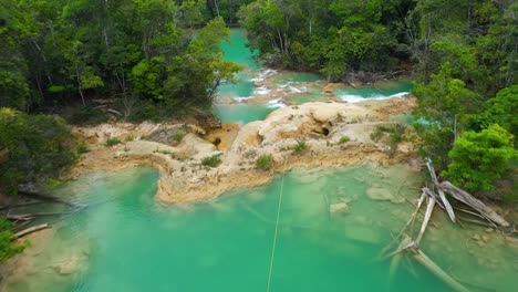 Cascadas-Roberto-Barrios-waterfalls-in-Mexico,-aerial-flyover-reveal