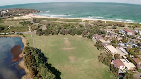 Soccer-Field-At-The-Coast-Near-Freshwater-Beach-In-New-South-Wales,-Australia