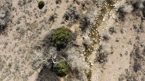 Dried-Up-Riverbed-during-Summer-Drought-in-Utah---Aerial-Conceptual-shot