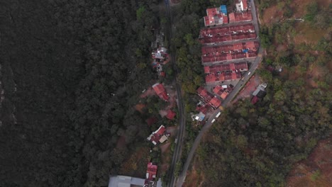 Overhead-view-and-dolly-tilt-in-village
