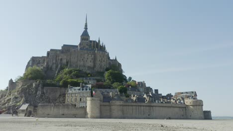 Panorama-Of-Abbey-of-Mont-Saint-Michel-In-Normandy,-Manche,-France