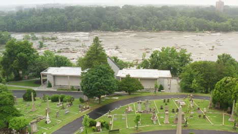 Cementerio-De-Hollywood-En-Richmond,-Virginia,-Sobre-El-Río-James