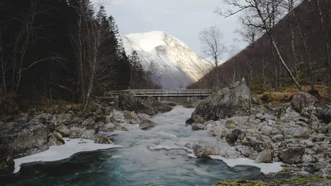 River-Creek-In-Mountains-During-Winter---static-shot