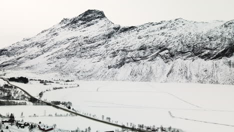 Winter-Landscape-Of-Geiranger-Mountains-From-Eidsvatnet-Lake-Viewpoint-In-Norway