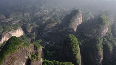Beautiful-Chinese-karst-mountain-landscape,-high-4K-aerial-view