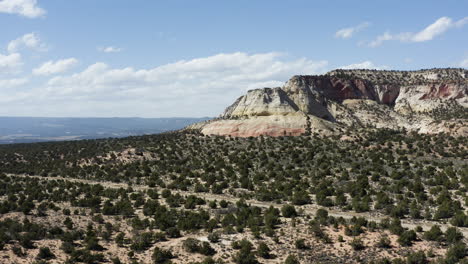 Desert-Cliffs-in-Arid-Southwest-Region-Landscape-near-Moab,-Utah---Aerial