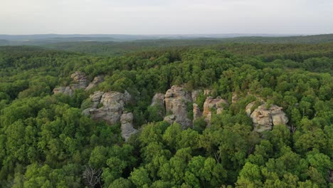 Schöne-Waldlandschaft-Mit-Kleiner-Felswand,-Luftbild