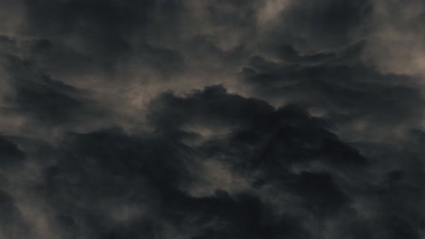 4k-Blitz-Und-Gewitter-Mit-Dunklem-Sturm,-Gelben-Wolken