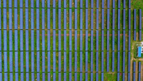 Filas-De-Paneles-Solares-Fotovoltaicos-Modernos-En-Una-Granja-De-Energía-Solar-Ecológica