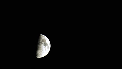 Time-Lapse-Half-Moon-Clear-Sky-Moon-Passing-In-The-Night