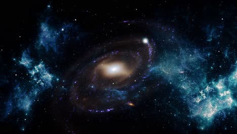 a-galaxy-moving-against-the-foreground-of-nebulae-in-the-universe
