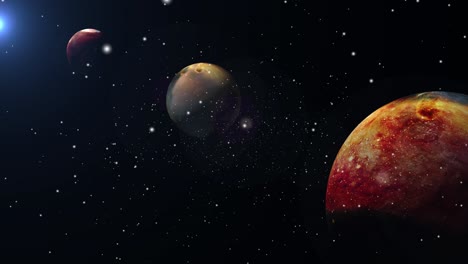Tres-Planetas-Moviéndose-En-El-Espacio-Profundo