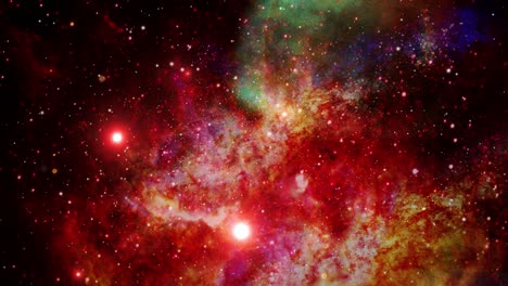 La-Nebulosa-Roja-Y-Las-Estrellas-Que-La-Rodean-Flotan-En-El-Universo