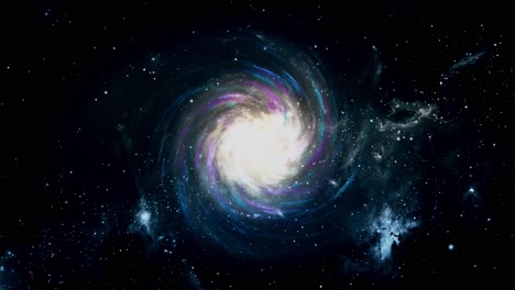 Una-Galaxia-Y-Nubes-Nebulosas-Que-Flotan-En-El-Universo