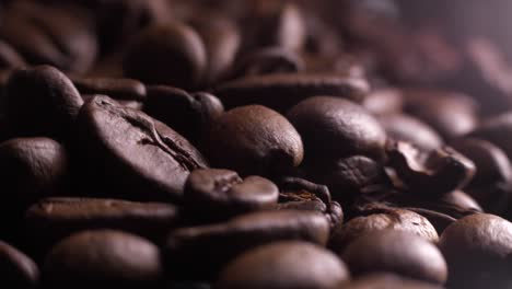 Pouring-Coffee-Beans,-Macro-with-Bokeh,-Close-Up