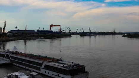 Romanian-industrial-port-,-timelapse-,-stunning-sky-,-zooming