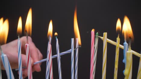 Slow-motion-close-up-shot-of-birthday-candles