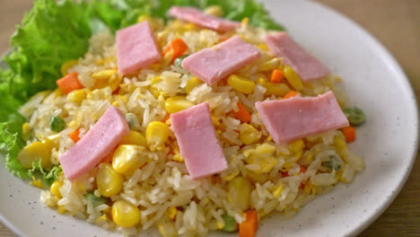 homemade-fried-rice-with-ham-and-mixed-vegetable