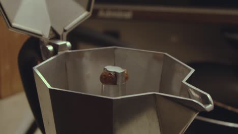 Brewing-starts-in-coffee-espresso-maker